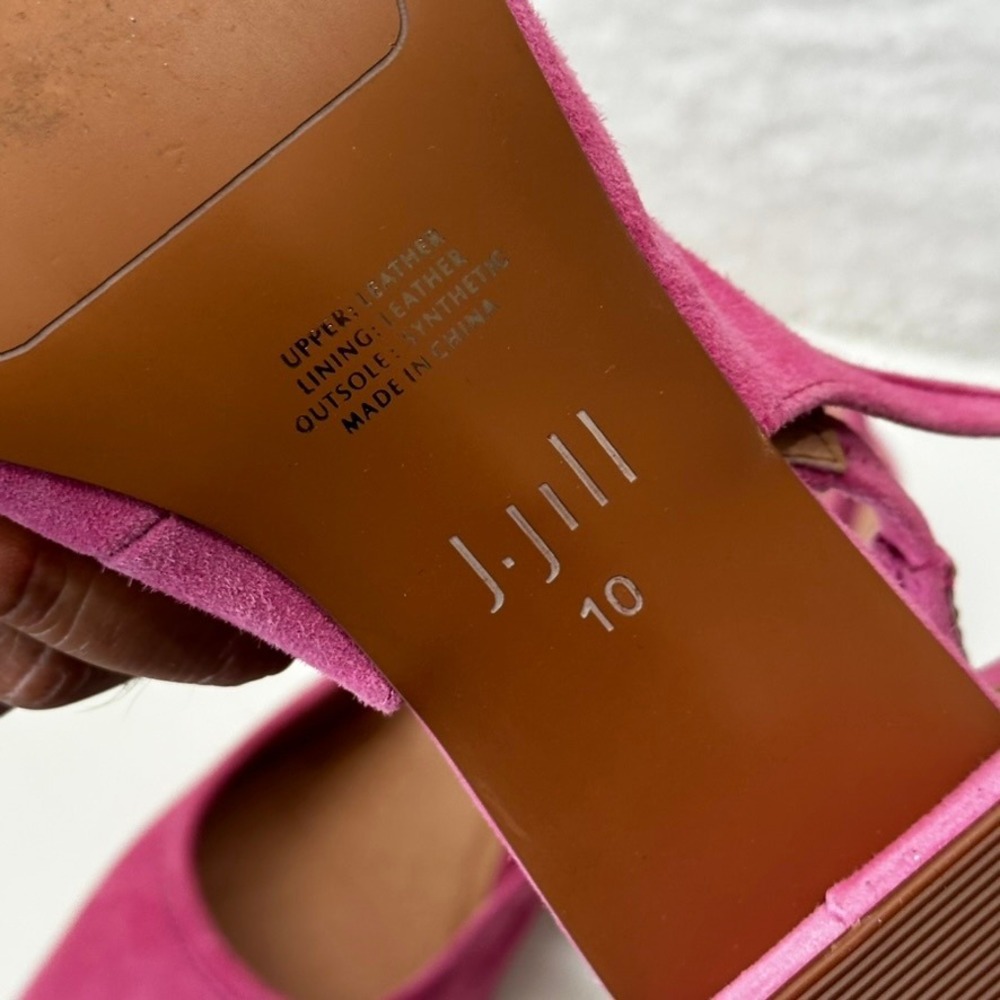 J. Jill Pink Suede Slingback Block Heel Pumps Womens 10 - Picture 8 of 13